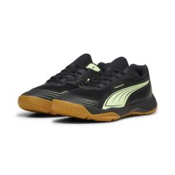 Halowe buty sportowe Solarflash III PUMA Black Fizzy Apple Yellow. Czarne obuwie sportowe casual damskie Puma, bez zapięcia. Za 279.99 zł.