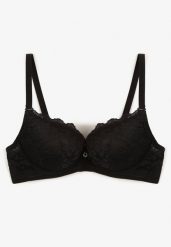 Czarny Koronkowy Biustonosz o Kroju Push-Up Neladrith. Czarne biustonosze Renee, bez wzorów, z jeansu. Za 34.99 zł.