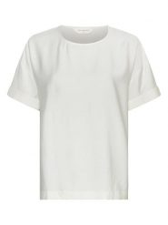MOSS COPENHAGEN Koszulka "Basina Amabella" w kolorze białym rozmiar: M/L. Białe bluzki damskie Moss Copenhagen, l, bez wzorów, bez kołnierzyka, bez ramiączek. Za 98.95 zł.