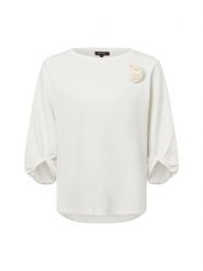 More & More Bluza Kobiety beżowy, 40. Brązowe bluzy damskie More & More, z aplikacjami, z syntetyku, bez kaptura. Za 279.95 zł.