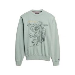 Damska bluza oversize Superdry Tokyo Narrative. Zielone bluzy damskie Superdry, bez wzorów, bez kaptura. Za 332.10 zł.