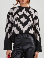 Milan Kiss Sweter w kolorze czarno-kremowym rozmiar: L. Brązowe swetry klasyczne damskie Milan Kiss, l, bez kołnierzyka. Za 189.29 zł.