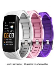 SmartCase Opaska sportowa w kolorze biało-jasnoróżowo-fioletowym rozmiar: onesize. Białe, cyfrowe zegarki damskie SmartCase, sztuczne. Za 196.24 zł.