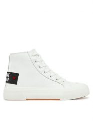 LOVE MOSCHINO Trampki JA15022G1MIA0100 Biały. Białe trampki damskie Love Moschino, bez wzorów, ze skóry, bez zapięcia. Za 499.99 zł.