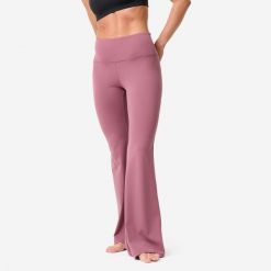 Legginsy do jogi i pilatesu damskie Kimjaly flare. Fioletowe legginsy damskie KIMJALY, l, bez wzorów, z elastanu, z podwyższonym stanem, na fitness i siłownię. Za 69.99 zł.