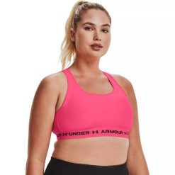 Biustonosz sportowy Under Armour Crossback Mid Bra. Niebieskie biustonosze sportowe damskie Under Armour, bez wzorów. Za 119.99 zł.