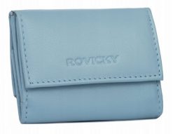 Portfel damski Rovicky R-20-LFN błękitny. Niebieskie portfele damskie ROVICKY, bez wzorów, ze skóry. Za 45.00 zł.