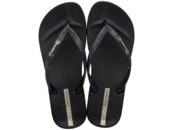 Klapki Ipanema Anat Lolita Fem Damskie. Czarne klapki damskie Ipanema, bez wzorów, z gumy, bez obcasa, bez zapięcia. Za 73.99 zł.