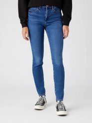 Wrangler Dżinsy - Skinny fit - w kolorze niebieskim rozmiar: W38/L34. Niebieskie jeansy damskie Wrangler, z podwyższonym stanem. Za 153.71 zł.