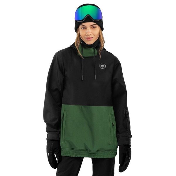 Damska kurtka snowboardowa Sporty zimowe Siroko W1-W Evergreen. Czarne kurtki damskie SIROKO, na zimę, bez wzorów, z softshellu, bez kaptura. W wyprzedaży za 296.00 zł.