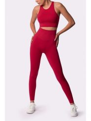 Spaio Legginsy sportowe "Adapt" w kolorze czerwonym rozmiar: L. Czerwone legginsy damskie Spaio, l, bez wzorów, z materiału, outdoorowe. Za 126.75 zł.