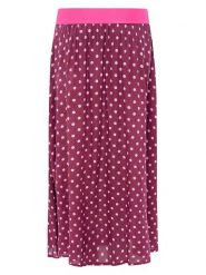 Zwillingsherz Spódnica "Dots Allover" w kolorze fioletowym rozmiar: S/M. Różowe spódnice damskie Zwillingsherz, na co dzień, m, bez wzorów, z wiskozy, maxi. Za 104.99 zł.