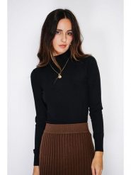 ASSUILI Sweter w kolorze czarnym rozmiar: 40. Czarne swetry klasyczne damskie Assuili, z kaszmiru, bez kołnierzyka. Za 136.13 zł.