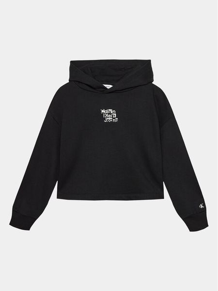 Calvin Klein Jeans Bluza Metallic IG0IG02304 Czarny Regular Fit. Czarne bluzy dziewczęce Calvin Klein Jeans, bez wzorów, z bawełny, bez ramiączek, bez kaptura. Za 299.99 zł.