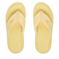 Japonki Roxy. Żółte klapki damskie Roxy, bez wzorów, bez obcasa, bez zapięcia. Za 129.99 zł.