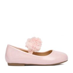 Baleriny JENNY. Czerwone baleriny dziewczęce Jenny, bez wzorów, bez obcasa, bez zapięcia. Za 79.99 zł.