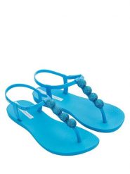Ipanema Sandały w kolorze niebieskim rozmiar: 38. Niebieskie sandały damskie Ipanema, bez wzorów, z otwartym noskiem, bez obcasa, na koturnie, bez zapięcia. Za 48.05 zł.
