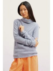 AUTHENTIC CASHMERE Kaszmirowy golf w kolorze błękitnym rozmiar: M. Niebieskie golfy damskie AUTHENTIC CASHMERE, m, bez wzorów, z kaszmiru, bez ramiączek. Za 521.99 zł.