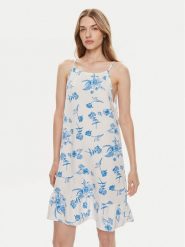 Vero Moda Sukienka letnia Mymilo 10303634 Biały Regular Fit. Białe sukienki damskie Vero Moda, bez wzorów, z wiskozy, bez ramiączek. Za 49.99 zł.