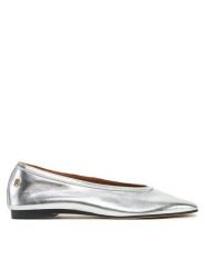 Tommy Hilfiger Baleriny Soft Metal Lthr Ballerina No Bow FW0FW08601 Srebrny. Szare balerinki damskie Tommy Hilfiger, bez wzorów, ze skóry. Za 329.99 zł.