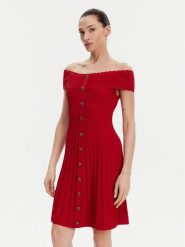 Morgan Sukienka codzienna 251-RMELDO Czerwony Regular Fit. Czerwone sukienki damskie Morgan, bez wzorów, z wiskozy, bez ramiączek. Za 249.99 zł.