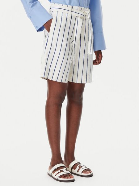 Napapijri Szorty materiałowe NP0A4IEW89S1 Biały Regular Fit. Białe szorty damskie Napapijri, bez wzorów, ze lnu. Za 659.99 zł.