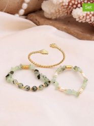 L'Atelier de Gaia Bransoletki (3 szt.) z prehnitami rozmiar: onesize. Zielone bransoletki damskie L'Atelier de Gaia, z mosiądzu. Za 55.95 zł.