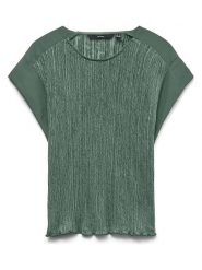 Vero Moda Bluzka w kolorze zielonym rozmiar: S. Zielone bluzki damskie Vero Moda, s, bez wzorów, bez kołnierzyka, bez ramiączek. Za 109.95 zł.