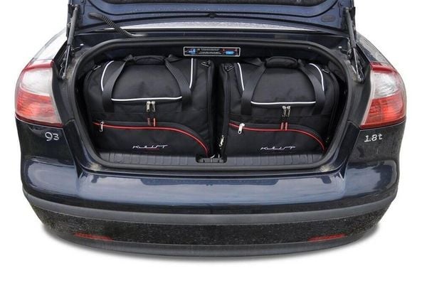 Torby Do Bagażnika Saab 9-3 Cabrio 2002-2015 4Szt Kjust. Czarne torby podróżne KJUST, bez wzorów, z kauczuku. Za 974.00 zł.