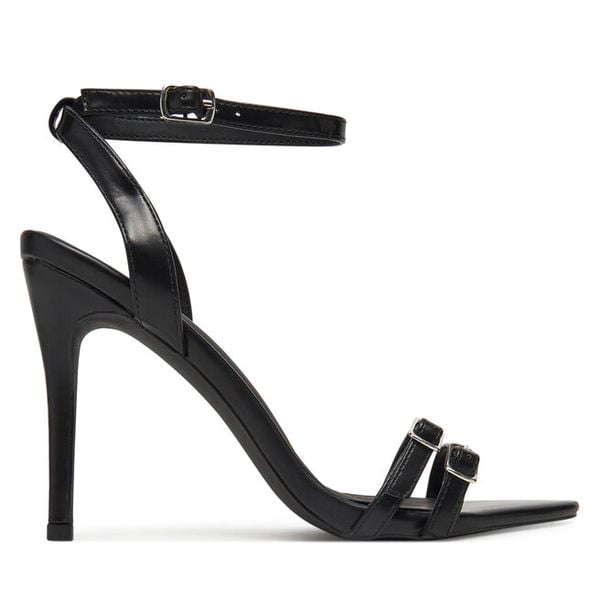 Sandały DeeZee. Czarne sandały damskie DeeZee, bez wzorów, bez obcasa, na szpilce, bez zapięcia. Za 129.99 zł.