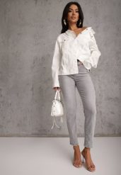 Szare Jeansy o Kroju Regular z Bawełnianego Denimu Timasta. Szare jeansy damskie Renee, bez wzorów, z bawełny. Za 119.99 zł.