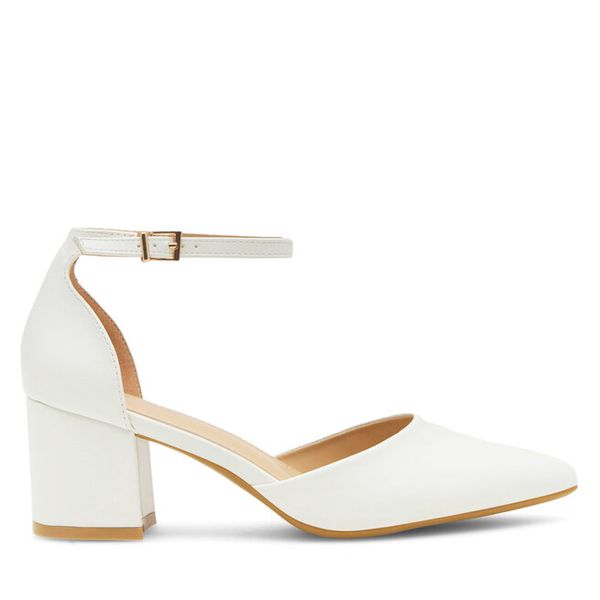 Czółenka JENNY. Białe czółenka damskie Jenny, bez wzorów, bez obcasa. Za 129.99 zł.