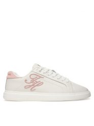 Tommy Hilfiger Sneakersy Th Icon Court Script FW0FW09363 Biały. Białe obuwie sportowe damskie Tommy Hilfiger, ze skóry, bez zapięcia. Za 449.99 zł.