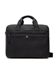 Tommy Hilfiger Torba na laptopa Essential Pu Computer Bag AM0AM09507 Czarny. Czarne torebki klasyczne damskie Tommy Hilfiger, ze skóry, bez dodatków. Za 379.99 zł.