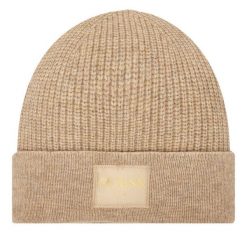 Czapka Guess. Brązowe czapki damskie Guess, na zimę, z aplikacjami. Za 154.99 zł.