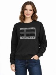 Geographical Norway Bluza "Gigi" w kolorze czarnym rozmiar: S. Czarne bluzy damskie Geographical Norway, s, bez wzorów, z bawełny, bez kaptura. Za 103.95 zł.