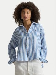 Polo Ralph Lauren Koszula 211935130500 Niebieski Relaxed Fit. Niebieskie koszule damskie Polo Ralph Lauren, l, bez wzorów, ze lnu, bez kołnierzyka, bez ramiączek. Za 819.99 zł.