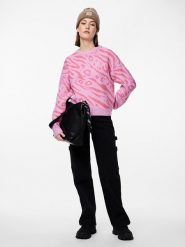 Pieces Sweter "Jeo" w kolorze jasnoróżowym rozmiar: S. Różowe swetry klasyczne damskie Pieces, s, ze splotem, bez kołnierzyka. Za 57.06 zł.