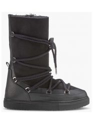 INUIKII Skórzane botki "Classic High Laced" w kolorze czarnym rozmiar: 37. Czarne botki damskie Inuikii, z materiału, bez obcasa, bez zapięcia. Za 658.88 zł.