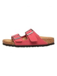 Birkenstock Klapki "Scarlet" w kolorze czerwonym rozmiar: 35. Czerwone klapki damskie Birkenstock, bez wzorów, z otwartym noskiem, bez obcasa, bez zapięcia. Za 187.52 zł.