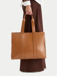 Nine West Torebka CEO-Ravina-LA374-4511 Brązowy. Brązowe shopper bag Nine West, bez wzorów, z materiału, bez dodatków. Za 279.99 zł.