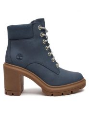 Timberland Botki TB0A2CKCEP21 Granatowy. Niebieskie botki damskie Timberland, z nubiku, bez obcasa, na słupku, bez zapięcia. Za 579.99 zł.