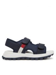 Tommy Hilfiger Sandały T3B2-33900-1591 S Granatowy. Niebieskie sandały chłopięce Tommy Hilfiger, z materiału, bez zapięcia. Za 209.99 zł.