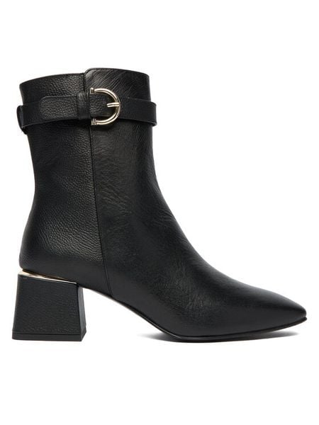 Aigner Botki 1252300 Czarny. Czarne botki damskie Aigner, ze skóry, bez obcasa, na słupku, bez zapięcia. Za 1,389.00 zł.