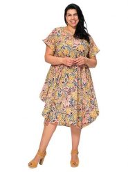 Aller Simplement Sukienka ze wzorem rozmiar: 54-58. Sukienki damskie Aller Simplement, bez wzorów, z bawełny, klasyczne, bez ramiączek. Za 100.99 zł.