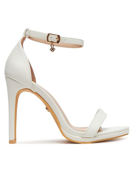 DeeZee Sandały NEW BUENA Biały. Białe sandały damskie DeeZee, bez wzorów, ze skóry, bez obcasa, na szpilce, bez zapięcia. Za 139.99 zł.