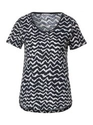 Street One Koszulka "Gerda" w kolorze granatowym rozmiar: 40. Niebieskie bluzki damskie Street One, bez wzorów, z bawełny, street, bez kołnierzyka, bez ramiączek. Za 77.95 zł.