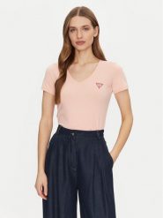 Guess T-Shirt W2YI45 J1314 Pomarańczowy Slim Fit. Brązowe t-shirty damskie Guess, xl, z aplikacjami, z bawełny, bez kołnierzyka. Za 79.99 zł.
