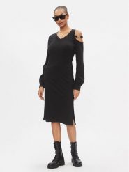 Liu Jo Sport Sukienka codzienna TA4057 JS182 Czarny Regular Fit. Czarne sukienki damskie Liu Jo Sport, bez wzorów, z wiskozy, sportowe, bez ramiączek. Za 699.99 zł.