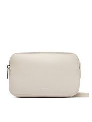 Calvin Klein Torebka Foil Logo Elongated Camera Bag LV04F3276G Kremowy. Białe listonoszki damskie Calvin Klein, bez wzorów, ze skóry, bez dodatków. Za 409.99 zł.